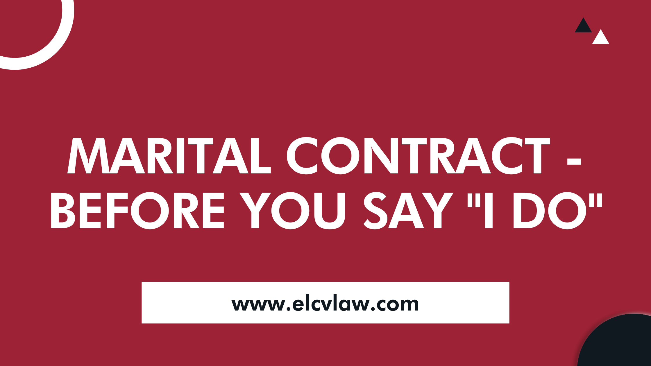 Marital Contract - Before You Say "I do"